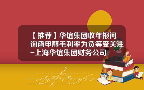 【推荐】华谊集团收年报问询函甲醇毛利率为负等受关注-上海华谊集团财务公司