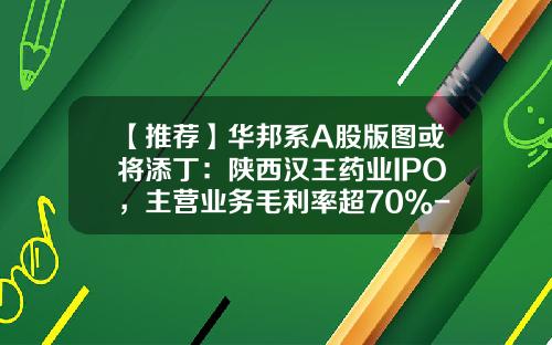 【推荐】华邦系A股版图或将添丁：陕西汉王药业IPO，主营业务毛利率超70%-汉中上市公司