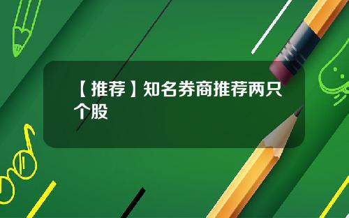 【推荐】知名券商推荐两只个股