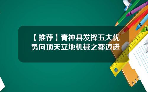 【推荐】青神县发挥五大优势向顶天立地机械之都迈进