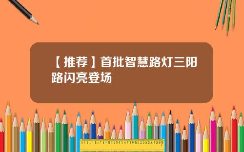 【推荐】首批智慧路灯三阳路闪亮登场
