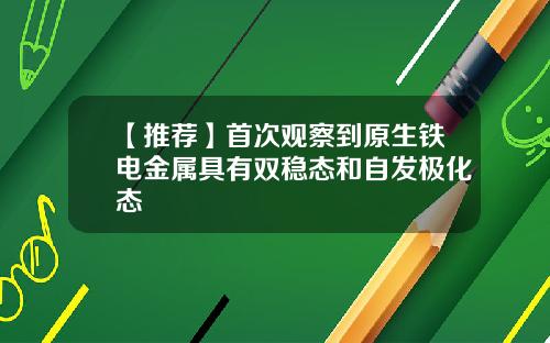 【推荐】首次观察到原生铁电金属具有双稳态和自发极化态