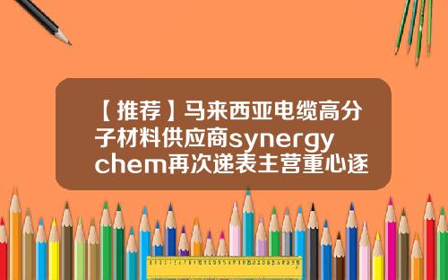 【推荐】马来西亚电缆高分子材料供应商synergychem再次递表主营重心逐渐转移新加坡