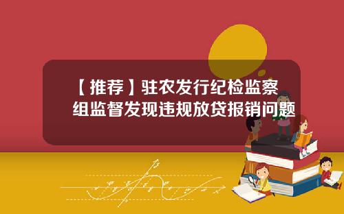 【推荐】驻农发行纪检监察组监督发现违规放贷报销问题