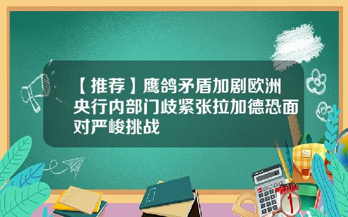 【推荐】鹰鸽矛盾加剧欧洲央行内部门歧紧张拉加德恐面对严峻挑战
