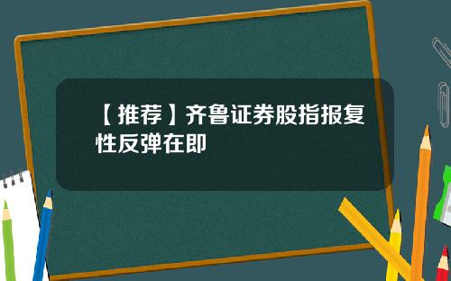 【推荐】齐鲁证券股指报复性反弹在即