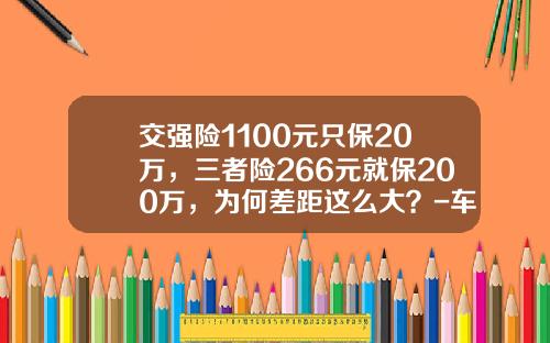 交强险1100元只保20万，三者险266元就保200万，为何差距这么大？-车险第三者保费多少【新闻】.