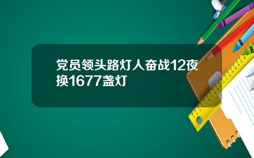 党员领头路灯人奋战12夜换1677盏灯