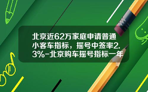 北京近62万家庭申请普通小客车指标，摇号中签率2.3%-北京购车摇号指标一年多少个【新闻】.