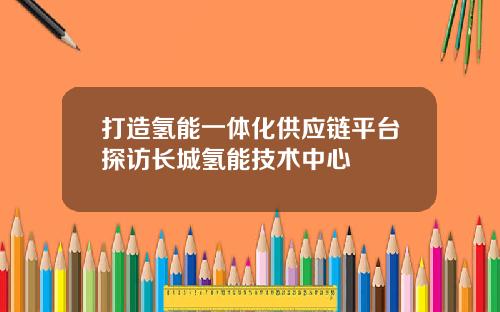 打造氢能一体化供应链平台探访长城氢能技术中心