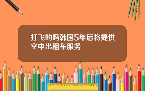 打飞的吗韩国5年后将提供空中出租车服务