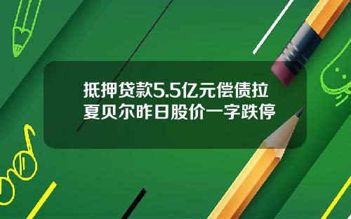 抵押贷款5.5亿元偿债拉夏贝尔昨日股价一字跌停