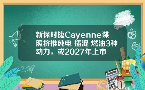 新保时捷Cayenne谍照将推纯电+插混+燃油3种动力，或2027年上市