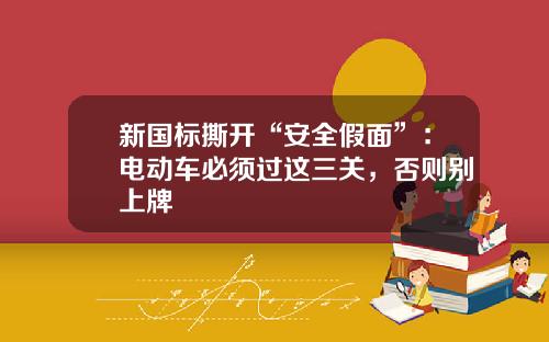 新国标撕开“安全假面”：电动车必须过这三关，否则别上牌