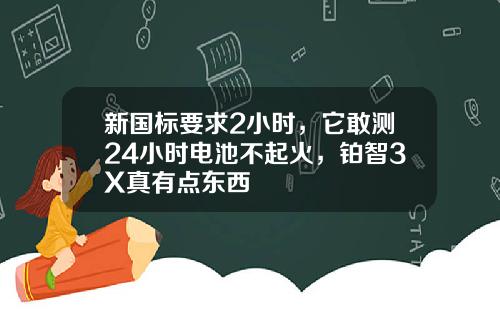 新国标要求2小时，它敢测24小时电池不起火，铂智3X真有点东西