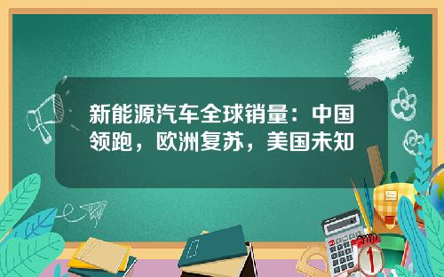 新能源汽车全球销量：中国领跑，欧洲复苏，美国未知