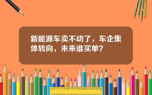 新能源车卖不动了，车企集体转向，未来谁买单？