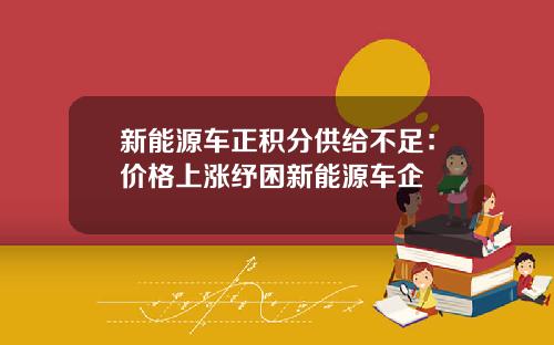 新能源车正积分供给不足：价格上涨纾困新能源车企