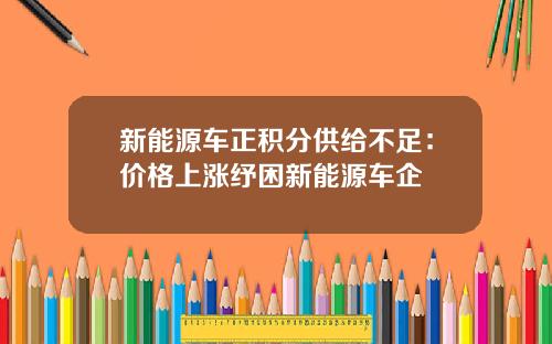 新能源车正积分供给不足：价格上涨纾困新能源车企