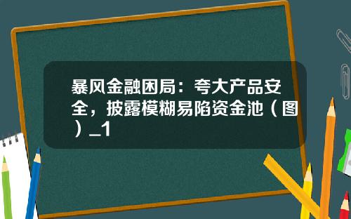 暴风金融困局：夸大产品安全，披露模糊易陷资金池（图）_1