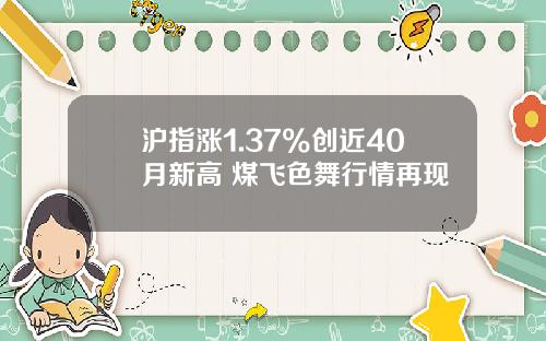 沪指涨1.37%创近40月新高 煤飞色舞行情再现
