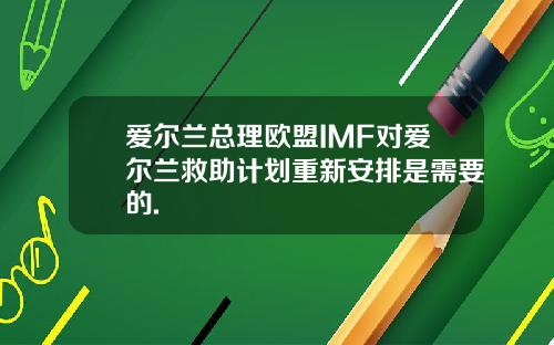 爱尔兰总理欧盟IMF对爱尔兰救助计划重新安排是需要的.
