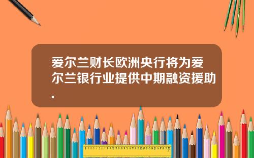 爱尔兰财长欧洲央行将为爱尔兰银行业提供中期融资援助.