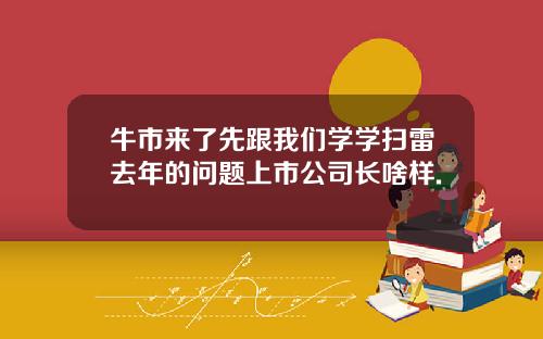 牛市来了先跟我们学学扫雷去年的问题上市公司长啥样.