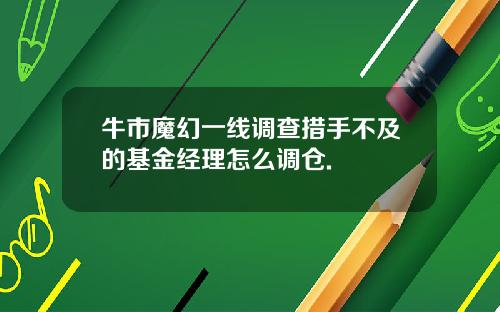 牛市魔幻一线调查措手不及的基金经理怎么调仓.