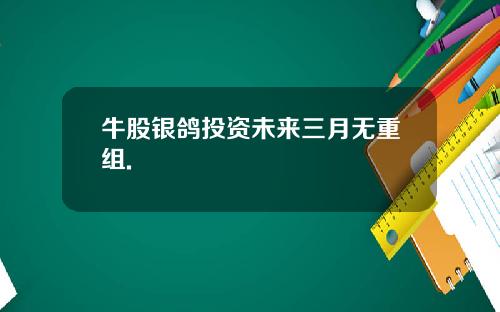 牛股银鸽投资未来三月无重组.
