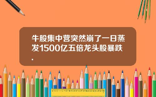 牛股集中营突然崩了一日蒸发1500亿五倍龙头股暴跌.