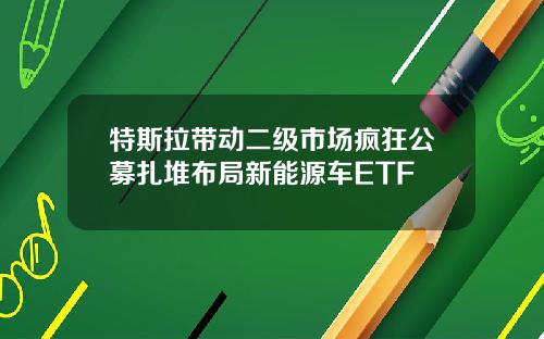 特斯拉带动二级市场疯狂公募扎堆布局新能源车ETF