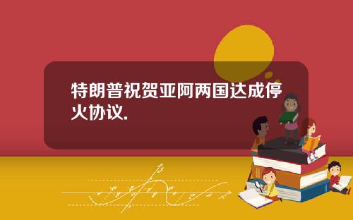 特朗普祝贺亚阿两国达成停火协议.