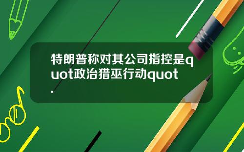特朗普称对其公司指控是quot政治猎巫行动quot.
