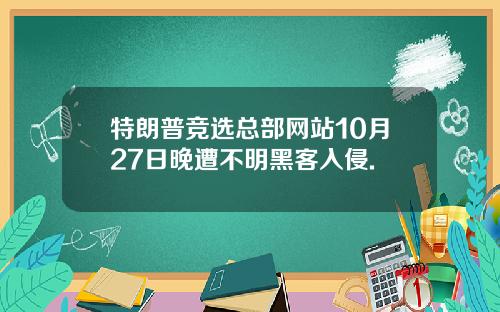 特朗普竞选总部网站10月27日晚遭不明黑客入侵.