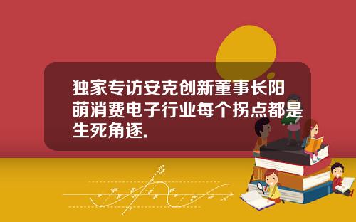 独家专访安克创新董事长阳萌消费电子行业每个拐点都是生死角逐.