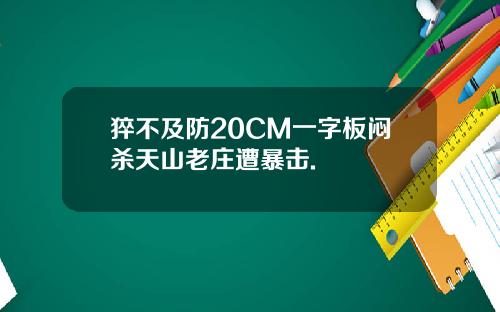 猝不及防20CM一字板闷杀天山老庄遭暴击.