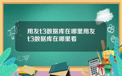 用友t3数据库在哪里用友t3数据库在哪里看