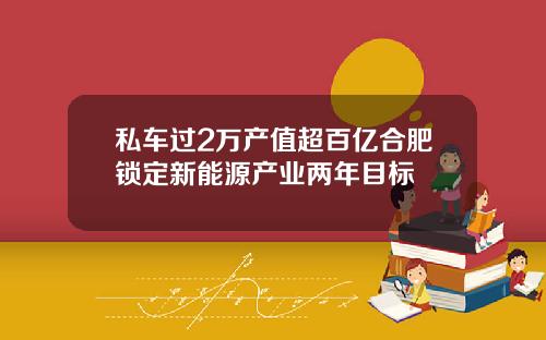 私车过2万产值超百亿合肥锁定新能源产业两年目标