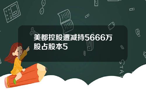 美都控股遭减持5666万股占股本5