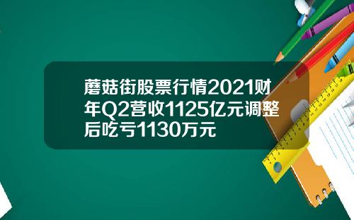 蘑菇街股票行情2021财年Q2营收1125亿元调整后吃亏1130万元