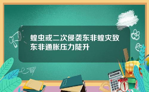 蝗虫或二次侵袭东非蝗灾致东非通胀压力陡升