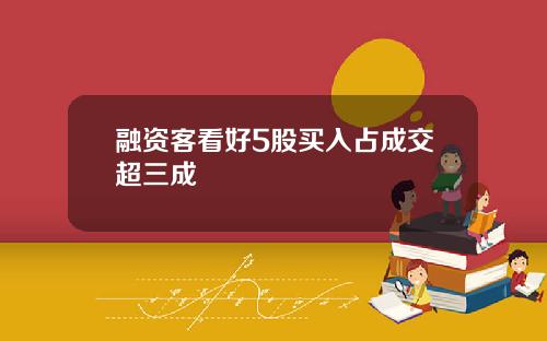 融资客看好5股买入占成交超三成