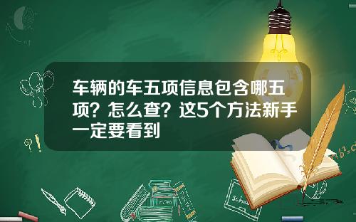 车辆的车五项信息包含哪五项？怎么查？这5个方法新手一定要看到