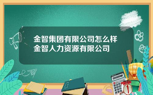 金智集团有限公司怎么样 金智人力资源有限公司