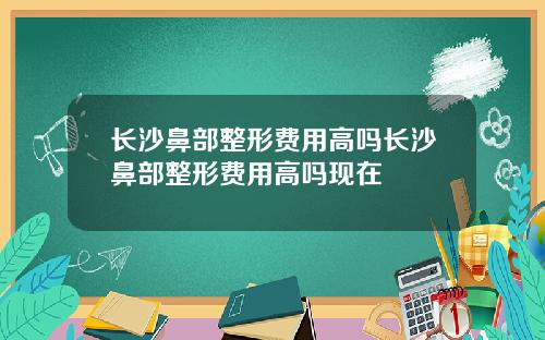 长沙鼻部整形费用高吗长沙鼻部整形费用高吗现在