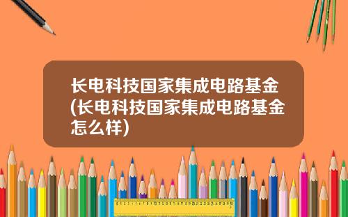 长电科技国家集成电路基金(长电科技国家集成电路基金怎么样)