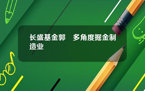 长盛基金郭堃多角度掘金制造业