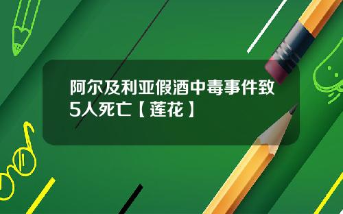 阿尔及利亚假酒中毒事件致5人死亡【莲花】