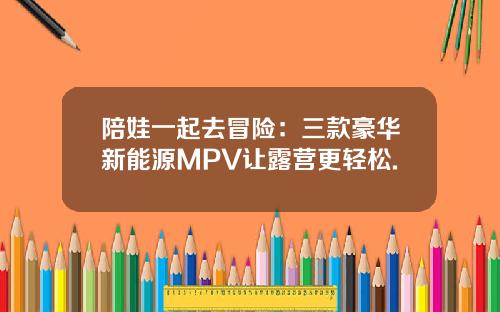 陪娃一起去冒险：三款豪华新能源MPV让露营更轻松.